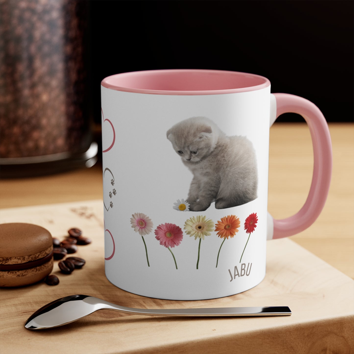 ✅ AU/NZ Cute Cat Mug, Adorable Floral Design, Coffee Mug for Cat Lovers, Gift for Birthdays or Special Occasions, Fun Mug, Pet Owner's Gift