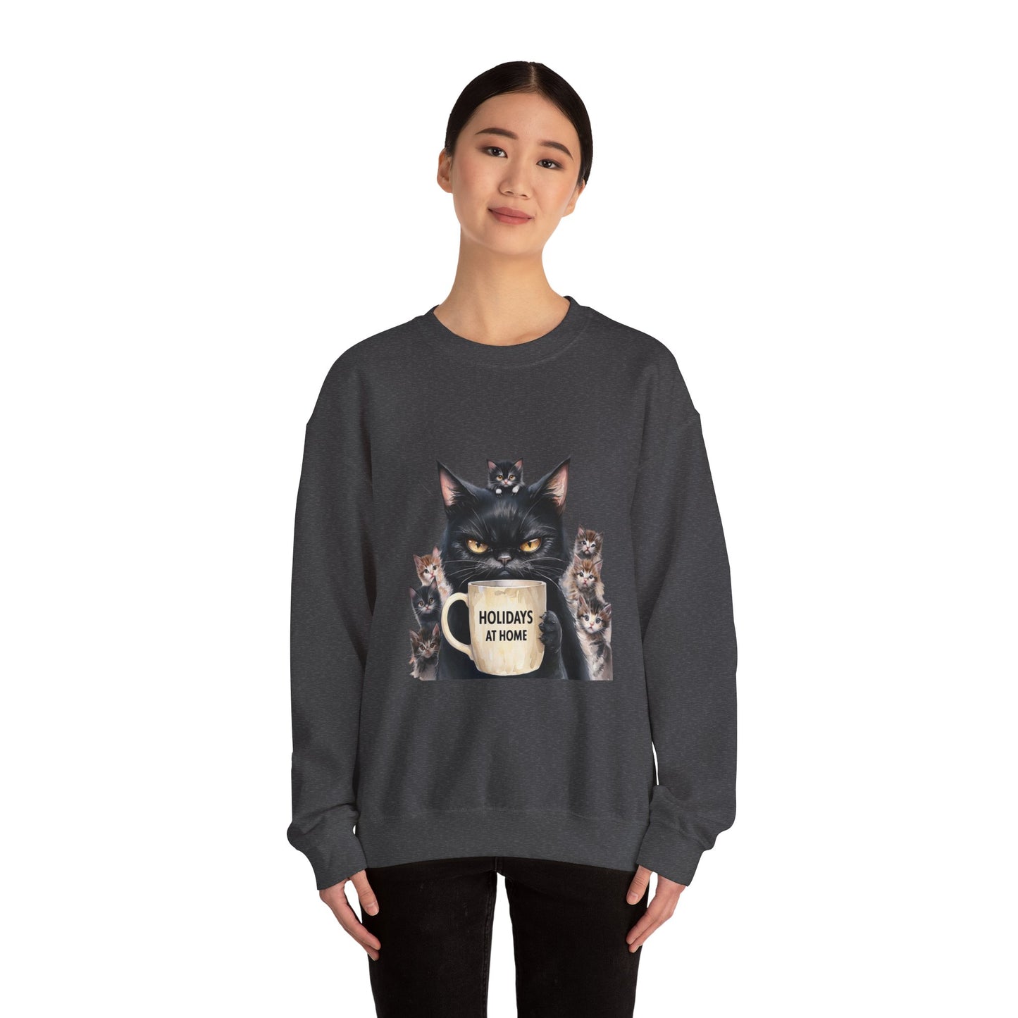 ✅ AU/NZ Funny Cat Crewneck Sweatshirt - Holidays at Home Design