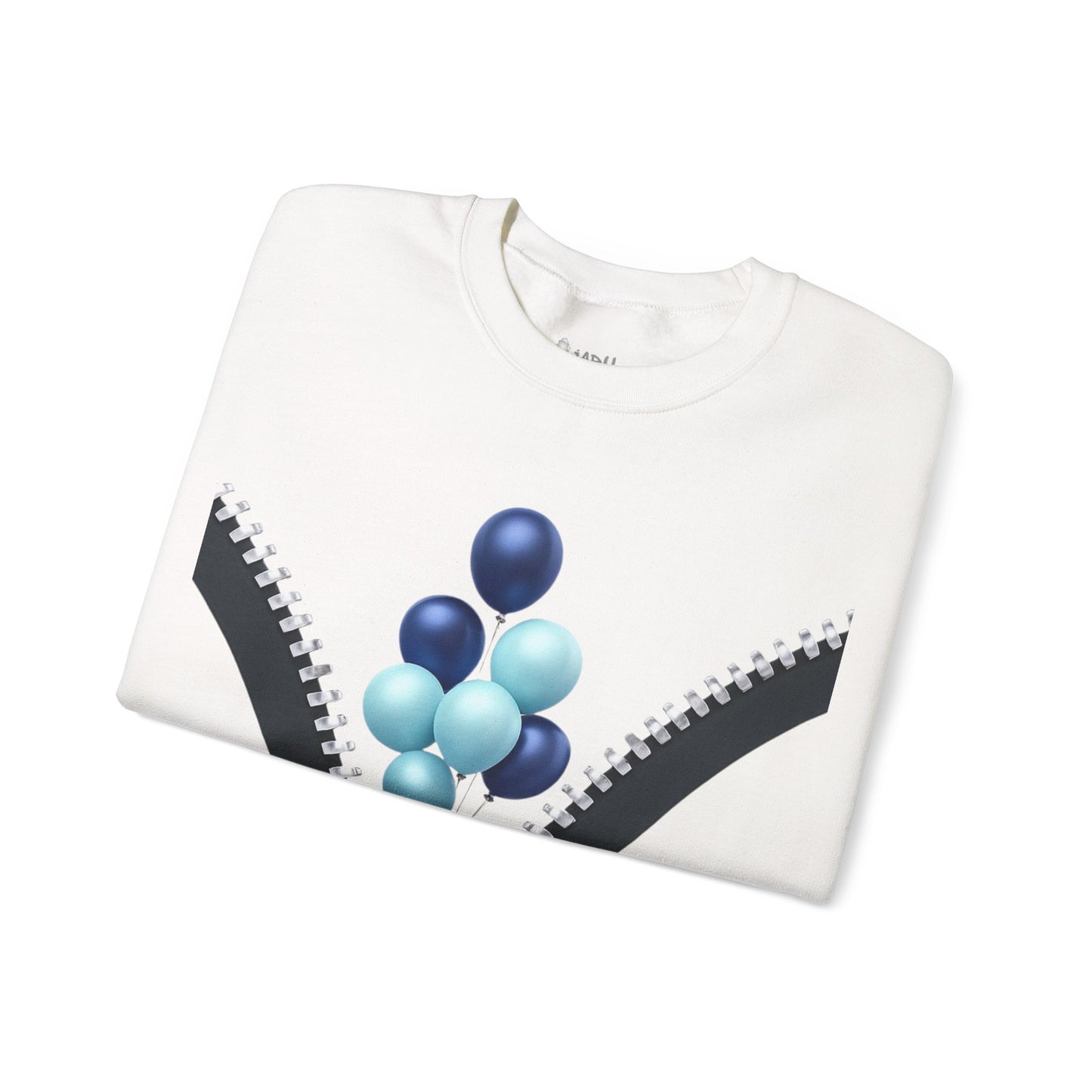 ✅ Graphic Crewneck Sweatshirt with Balloon Design - Perfect Gift for Celebrations