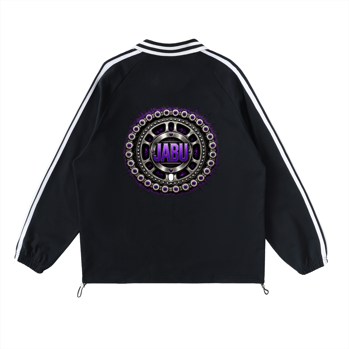 One Chain Graphic Striped V-Neck Athletic Pullover