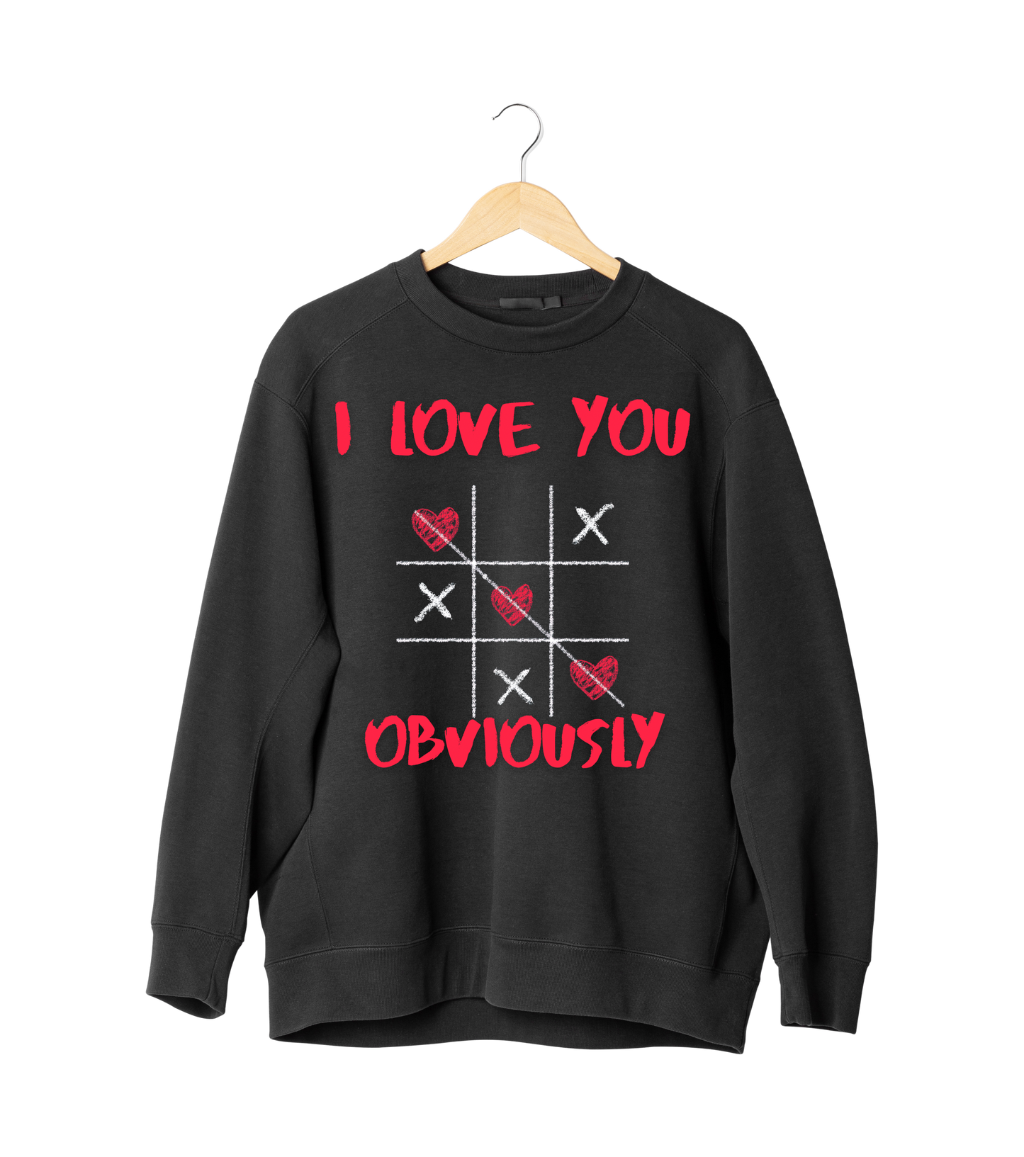 ✅ AU/NZ Cute Love Sweatshirt - I Love You Obviously & Hearts Win