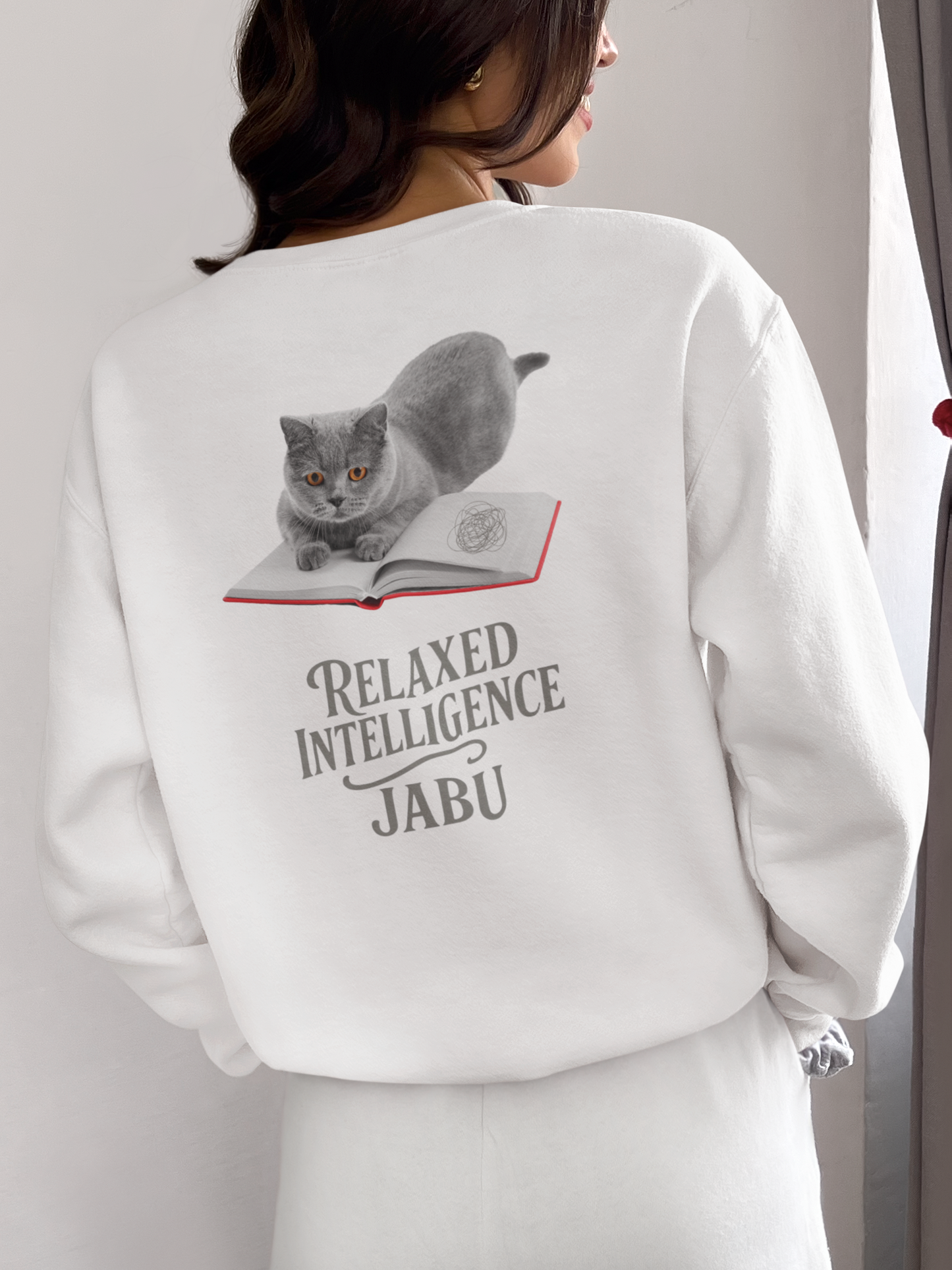 ✅ AU/NZ Relaxed Intelligence Cat Sweatshirt - Cozy Unisex Crewneck, Perfect Gift for Cat Lovers, Funny Pet Apparel, Casual Wear for All Occasions