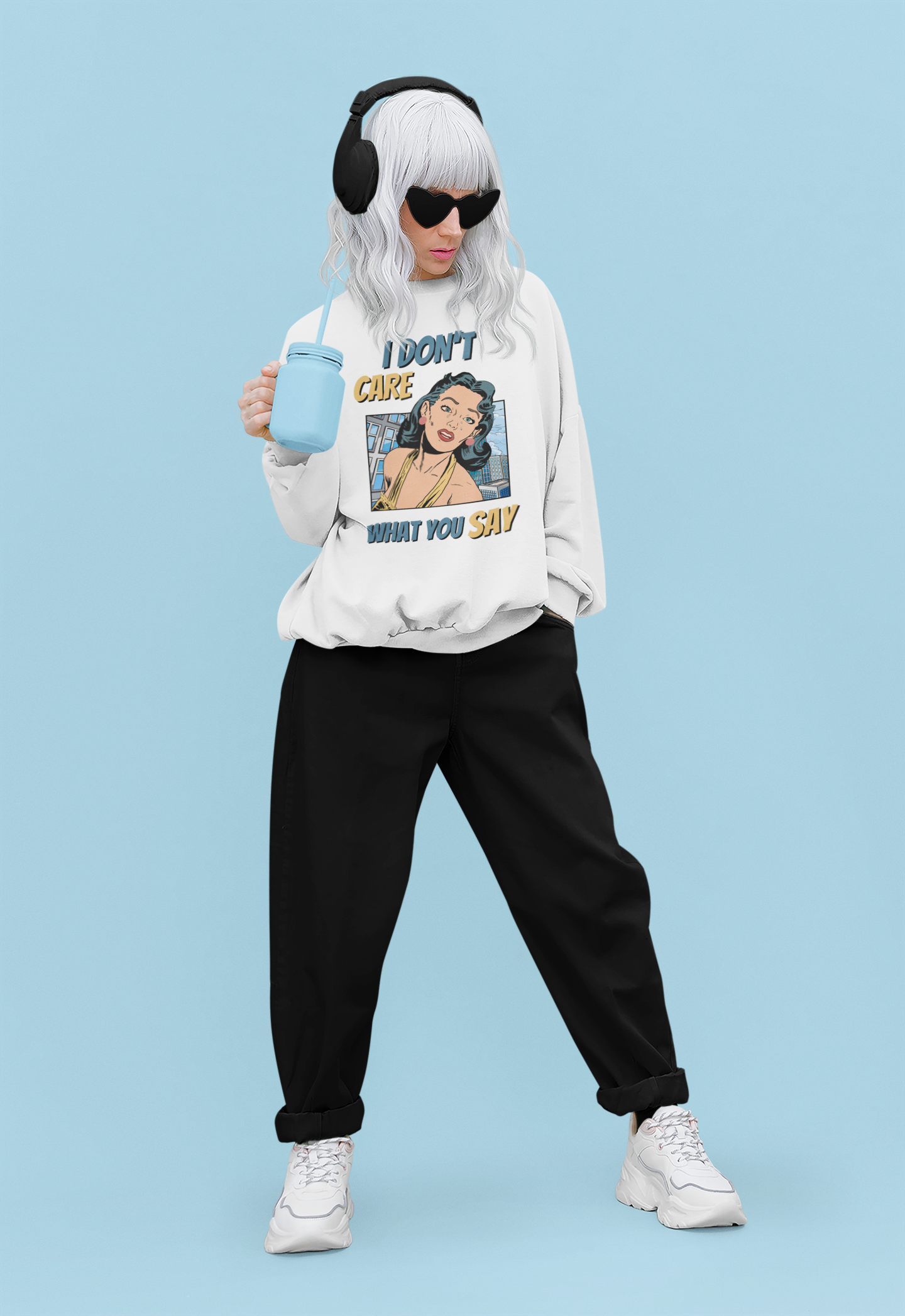 ✅ AU/NZ I DON’T CARE!!!! Crewneck Sweatshirt, Funny Graphic Sweater, Humour Gift, Unisex Casual Wear, Street Style Apparel, I DON’T CARE!