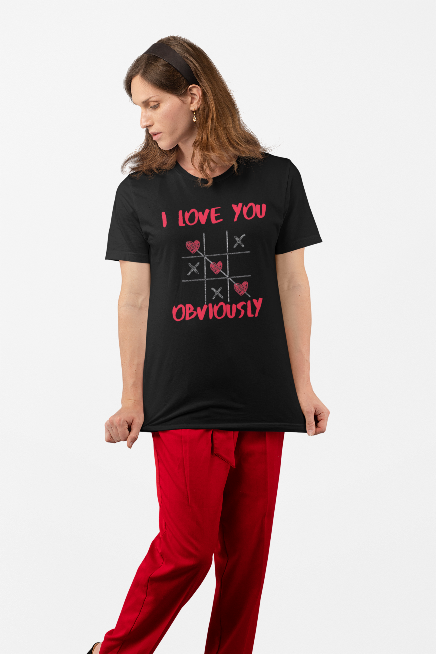 ✅ AU/NZ/Comfort Colours 1717, Unisex Love You Tic Tac Toe T-Shirt | Perfect for Valentine's Day & Casual Wear I LOVE YOU! Obviously!