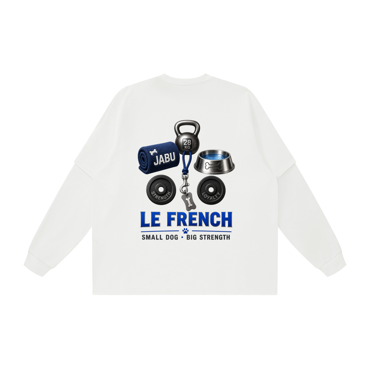 Le French Fitness Graphic Layered Oversized T Shirt