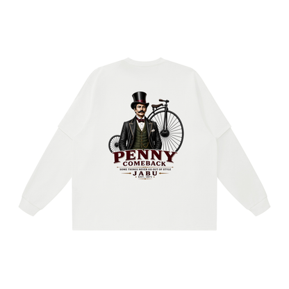 Penny Comeback Vintage Bicycle Graphic Layered Oversized T-Shirt