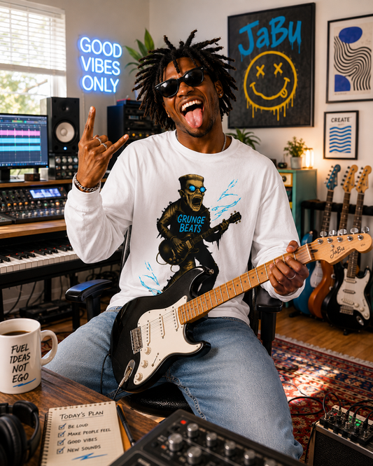 Grunge Beats Guitar Long Sleeve Tee
