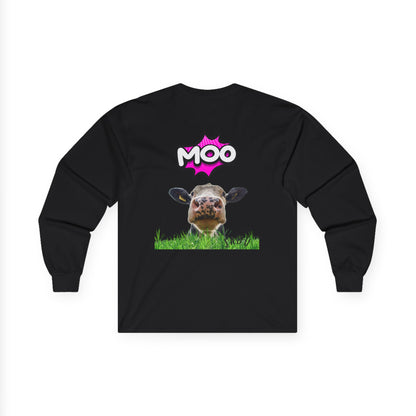 ✅ AU/NZ-MOO-Themed Long Sleeve Tee, Cow Lover Gift, Animal Apparel, Funny Farm Shirt, Unisex Casual Wear