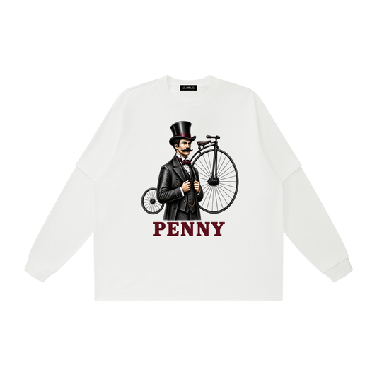 Penny Comeback Vintage Bicycle Graphic Layered Oversized T-Shirt