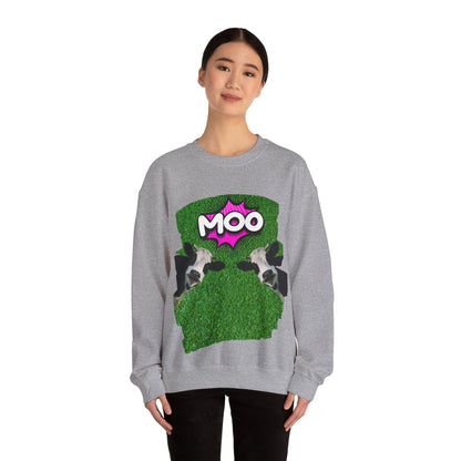 ✔️ AU/NZ Funny Cow Moo Sweatshirt - Unisex Heavy Blend Crewneck MOO