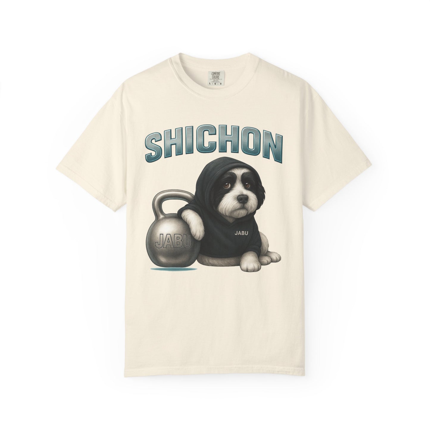 JABU GRIND - SHICHON: A Fun, Dog-Loving Gym Tee for NZ & AU Humans JABU© • JustAboutBeingU®