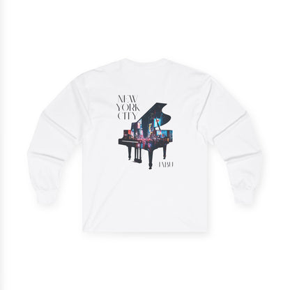 ✅ AU/NZ New York City Style Long Sleeve Tee, Unisex Graphic Shirt, Perfect for Piano Jazz Lovers, NYC Enthusiasts, Casual Wear