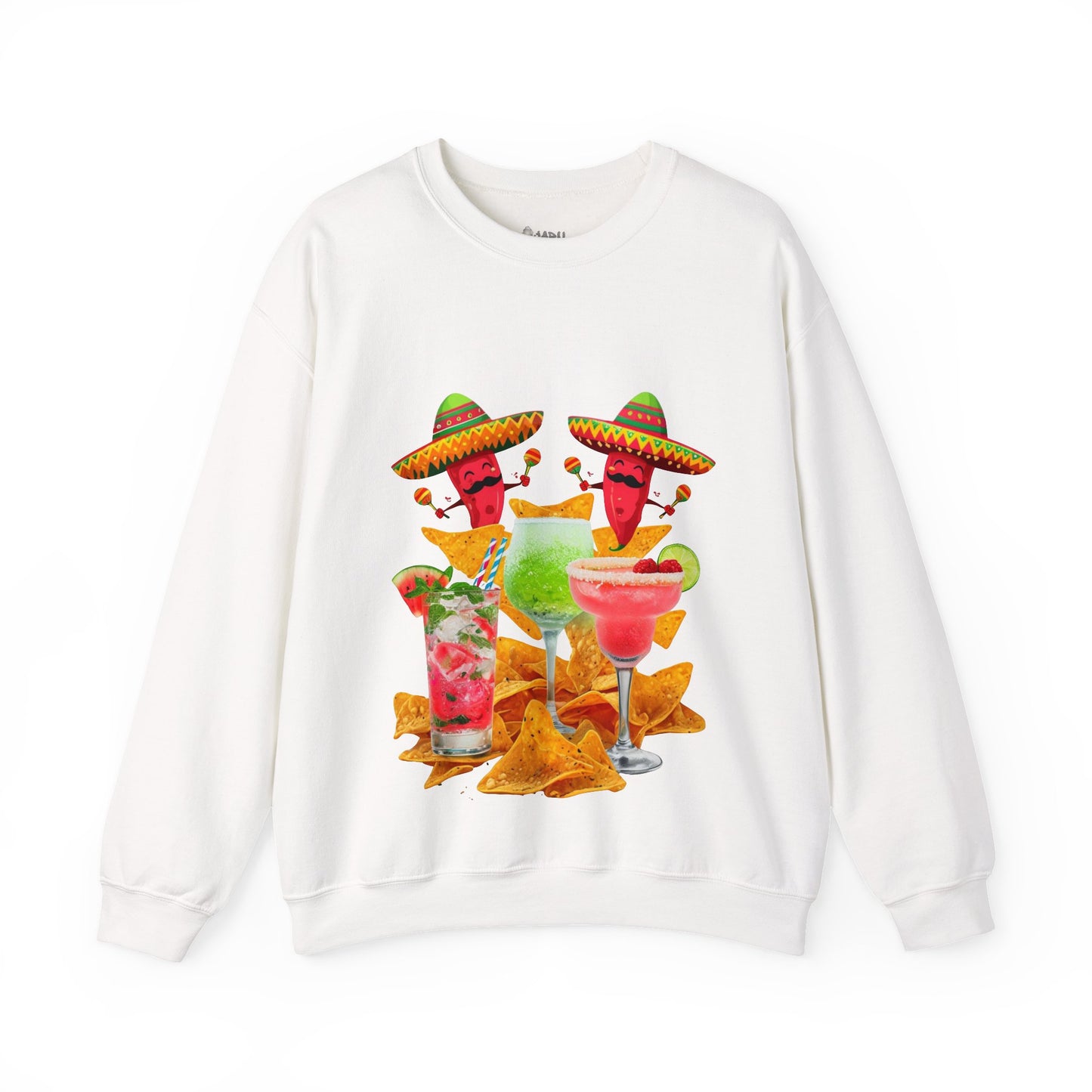 ✅  AU/NZ Fiesta Fun Crewneck Sweatshirt - Summery Vibes with Colorful Drinks and Nachos