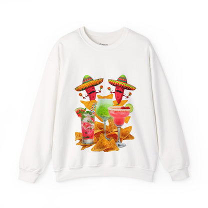 ✅  AU/NZ Fiesta Fun Crewneck Sweatshirt - Summery Vibes with Colorful Drinks and Nachos