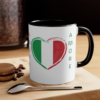 ✅ AU/NZ Italian Amore Accent Mug - Vibrant Coffee Cup for Lovers, Kitchen Decor, Gift for Italian Festival, Home & Office Use