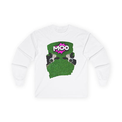 ✅ AU/NZ-MOO-Themed Long Sleeve Tee, Cow Lover Gift, Animal Apparel, Funny Farm Shirt, Unisex Casual Wear