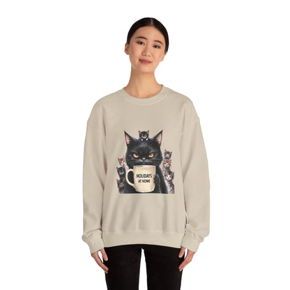✅  AU/NZ Funny Cat Crewneck Sweatshirt - Holidays at Home Design