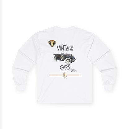 ✅ AU/NZ-Vintage Cars Long Sleeve Tee, Retro Car Shirt, Classic Car Lover Gift, Unisex Cotton Tee, Auto Enthusiast Apparel