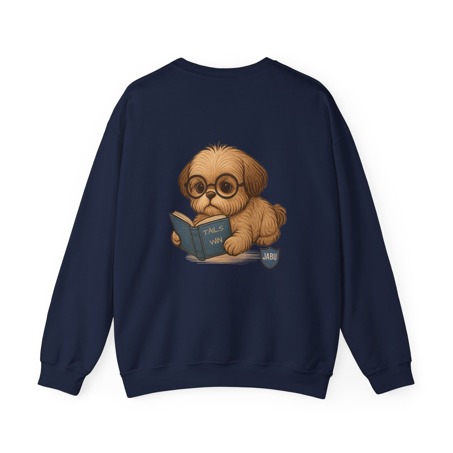 ✅ AU/NZ, Heads Or Tails, Cute Dog Reading Sweatshirt, Cozy Pup Crewneck, Animal Lover Gift, Dog Lover Apparel, Perfect for Book Lovers