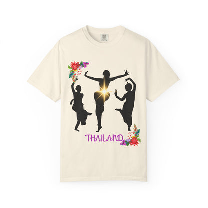 ✅ AU/NZ, Comforts Colours 1717, Thailand Floral Silhouette Unisex T-Shirt - Celebrate Culture & Dance, Made for Travel!