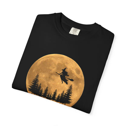 ✅ AU/NZ-Comfort Colours 1717-Witching Hour Unisex Garment-Dyed T-Shirt – Spooky Moonlight Vibes for Halloween Lovers