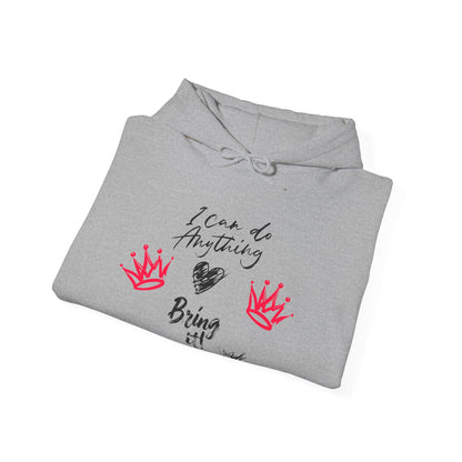 ✅ AU/NZ- I CAN DO ANYTHING,Empowering Unisex Hooded Sweatshirt | Inspirational Quotes Apparel, Cozy Everyday Wear, Unique Gifts for Teens, Motivational Fashion