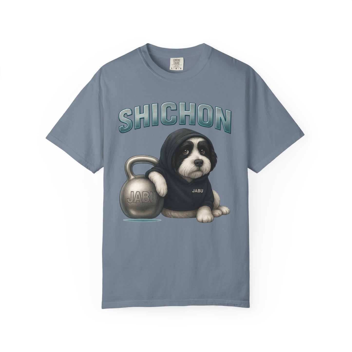 JABU GRIND - SHICHON: A Fun, Dog-Loving Gym Tee for NZ & AU Humans JABU© • JustAboutBeingU®