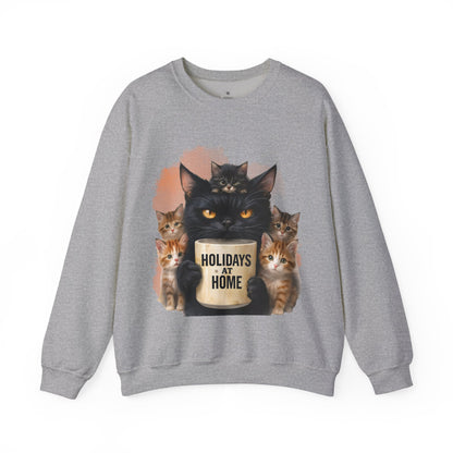 ✅ AU/NZ Cat Lover's Crewneck Sweatshirt - "Holidays at Home" Design Kittens