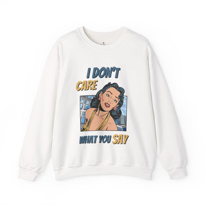 ✅ AU/NZ I DON’T CARE!!!! Crewneck Sweatshirt, Funny Graphic Sweater, Humour Gift, Unisex Casual Wear, Street Style Apparel, I DON’T CARE!