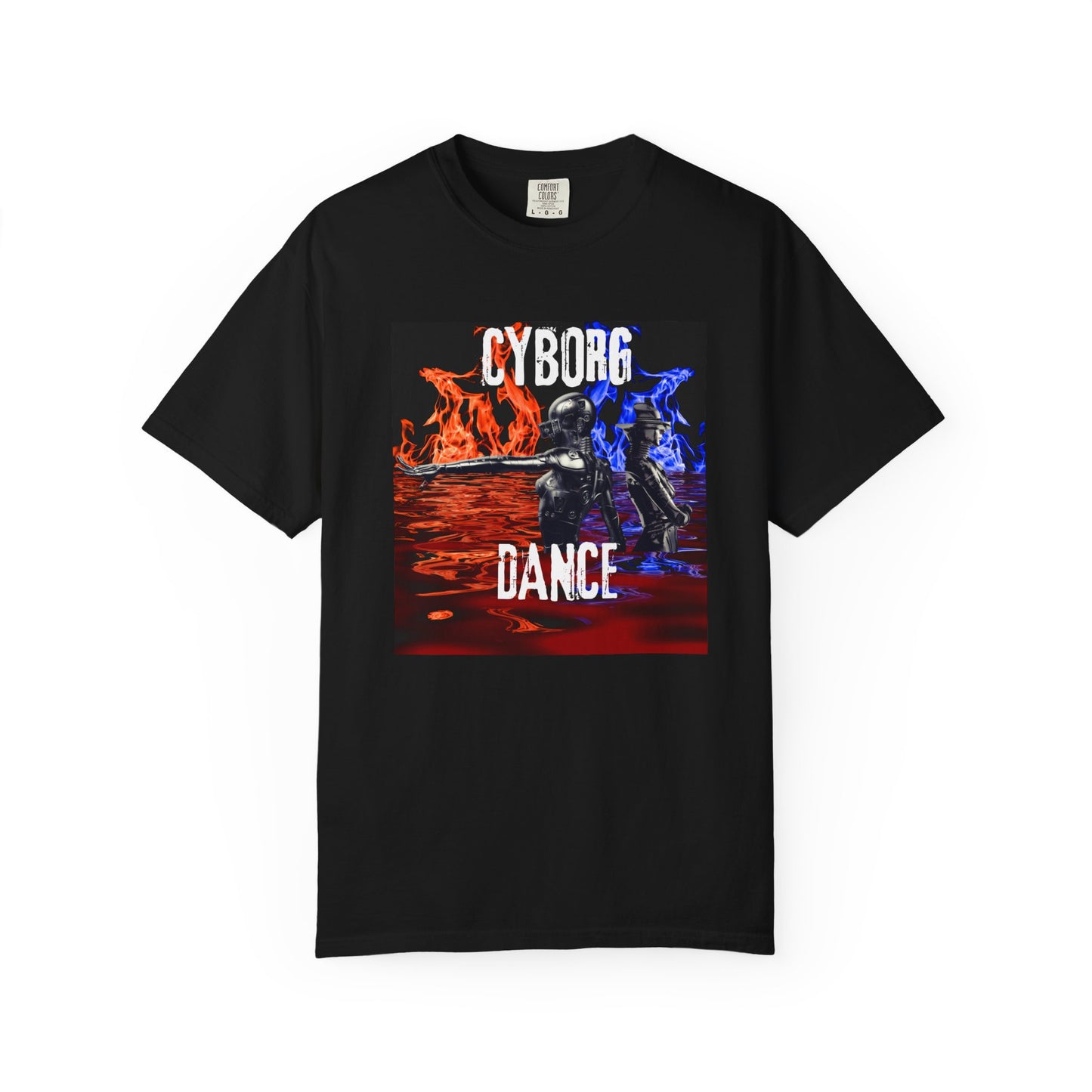 ✅AU/NZ - Comfort Colours 1717 Cyborg Dance Unisex T-Shirt - Trendy Gamer Apparel Orange/Blue/ CYBORG!