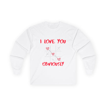 ✅ AU/NZ I LOVE YOU! Unisex Long Sleeve Tee, I Love You Obviously, Valentine's Day Gift, Cute Relationship Shirt, Everyday Wear, Romantic Apparel, Heart Theme