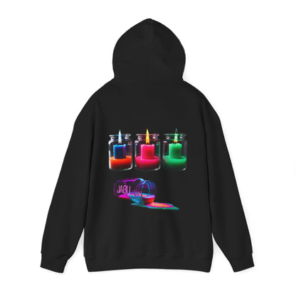 ✅ AU/NZ Luminous Art Hoodie: Vibrant Energy for Everyday Wear, Unisex Fashion, Cozy Layer, Artistic Streetwear NEON CANDLES