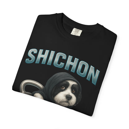 JABU GRIND - SHICHON: A Fun, Dog-Loving Gym Tee for NZ & AU Humans JABU© • JustAboutBeingU®
