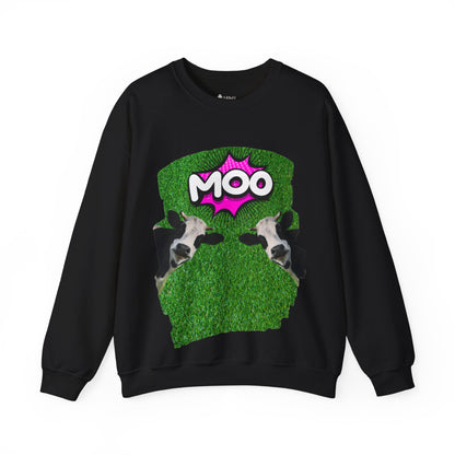✔️ AU/NZ Funny Cow Moo Sweatshirt - Unisex Heavy Blend Crewneck MOO
