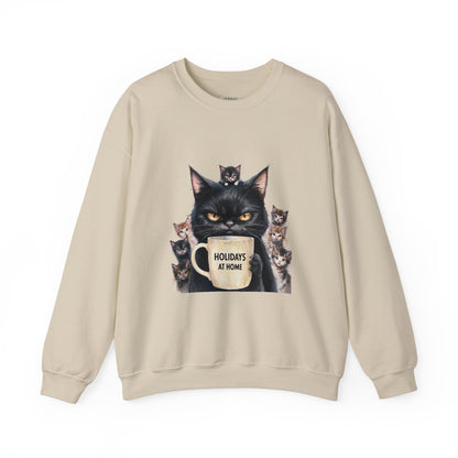 ✅  AU/NZ Funny Cat Crewneck Sweatshirt - Holidays at Home Design