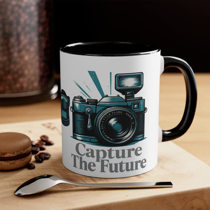 ✅ AU/NZ Vintage Camera Accent Mug - Capture The Past, Coffee Lover Gift, Photography Merchandise, Retro Gift, Tea Cup
