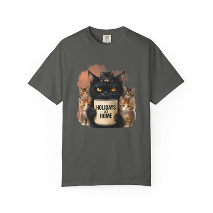 ✅ AU/NZ/Comfort Colours 1717, Unisex Cat Lover T-shirt | Holidays at Home & No Free Time Design Cat Holidays, Love Cats!