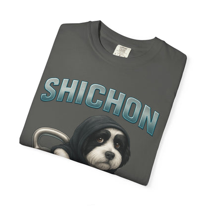 JABU GRIND - SHICHON: A Fun, Dog-Loving Gym Tee for NZ & AU Humans JABU© • JustAboutBeingU®