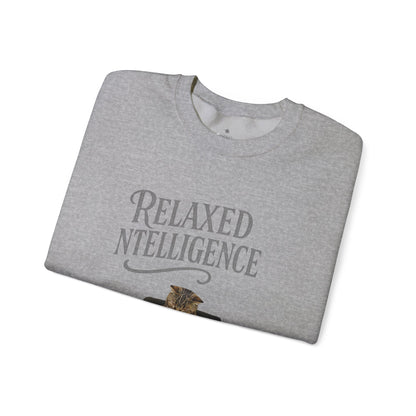 ✅ AU/NZ Relaxed Intelligence Cat Sweatshirt - Cozy Unisex Crewneck, Perfect Gift for Cat Lovers, Funny Pet Apparel, Casual Wear for All Occasions