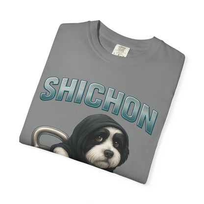 JABU GRIND - SHICHON: A Fun, Dog-Loving Gym Tee for NZ & AU Humans JABU© • JustAboutBeingU®