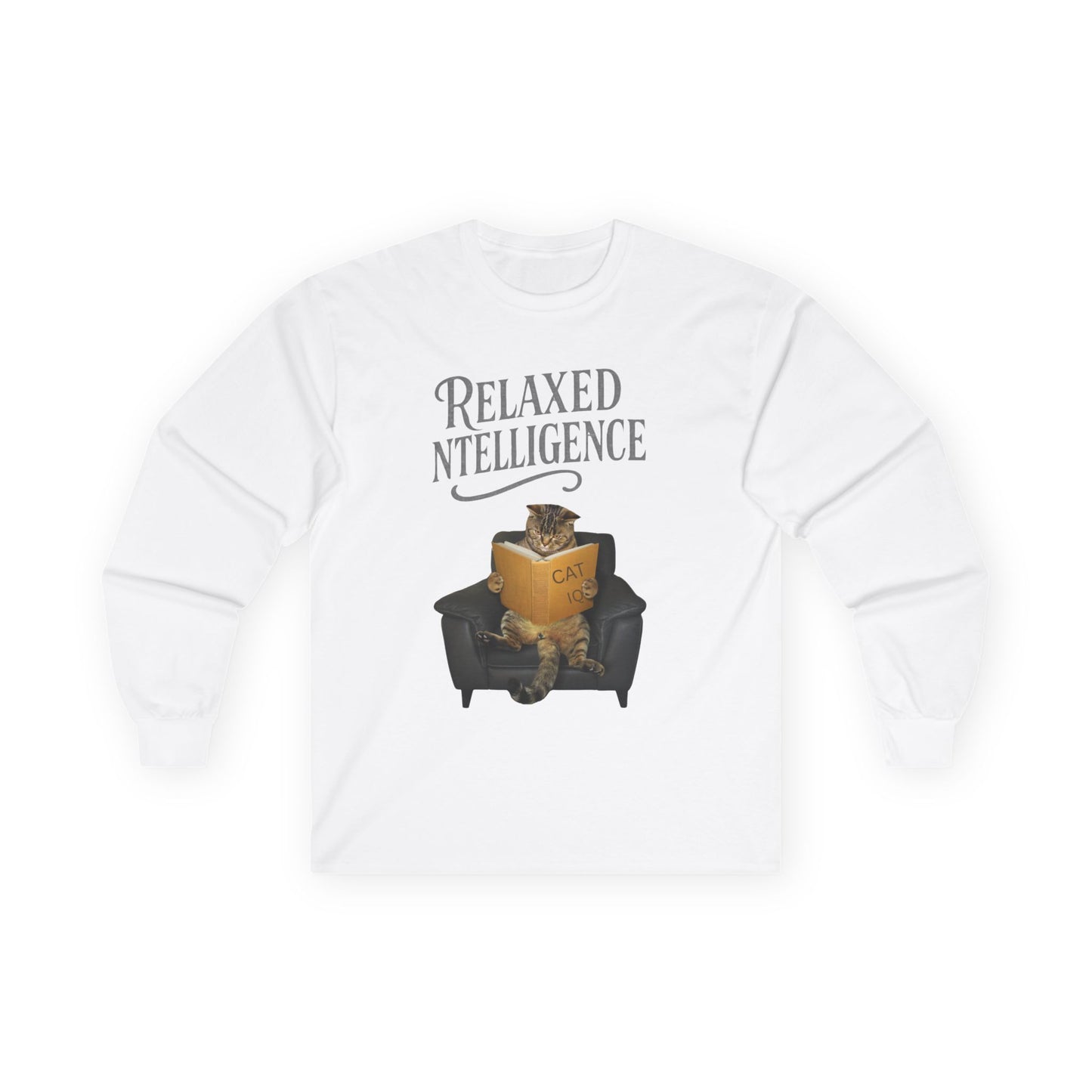 ✅ AU/NZ- Cat-Intelligence, Cozy Cat Lover Long Sleeve Tee - Relaxed Intelligence, Funny Cat T-Shirt, Gift for Cat Owners, Pet Lovers Apparel, Unique Cat Gift