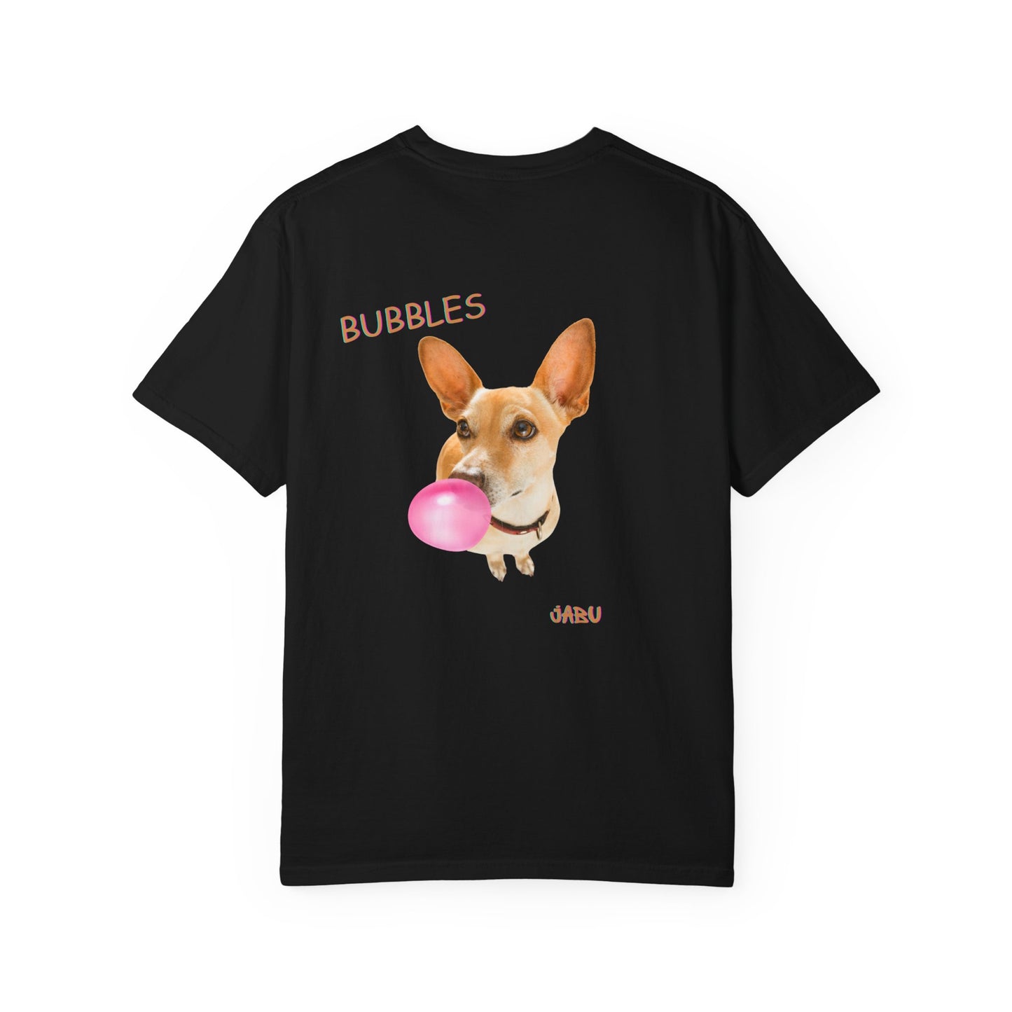 ✅ AU/NZ,Comfort Colours 1717-Funny Dog and Bubble Unisex T-Shirt - Perfect for Pet Lovers Bubbles!