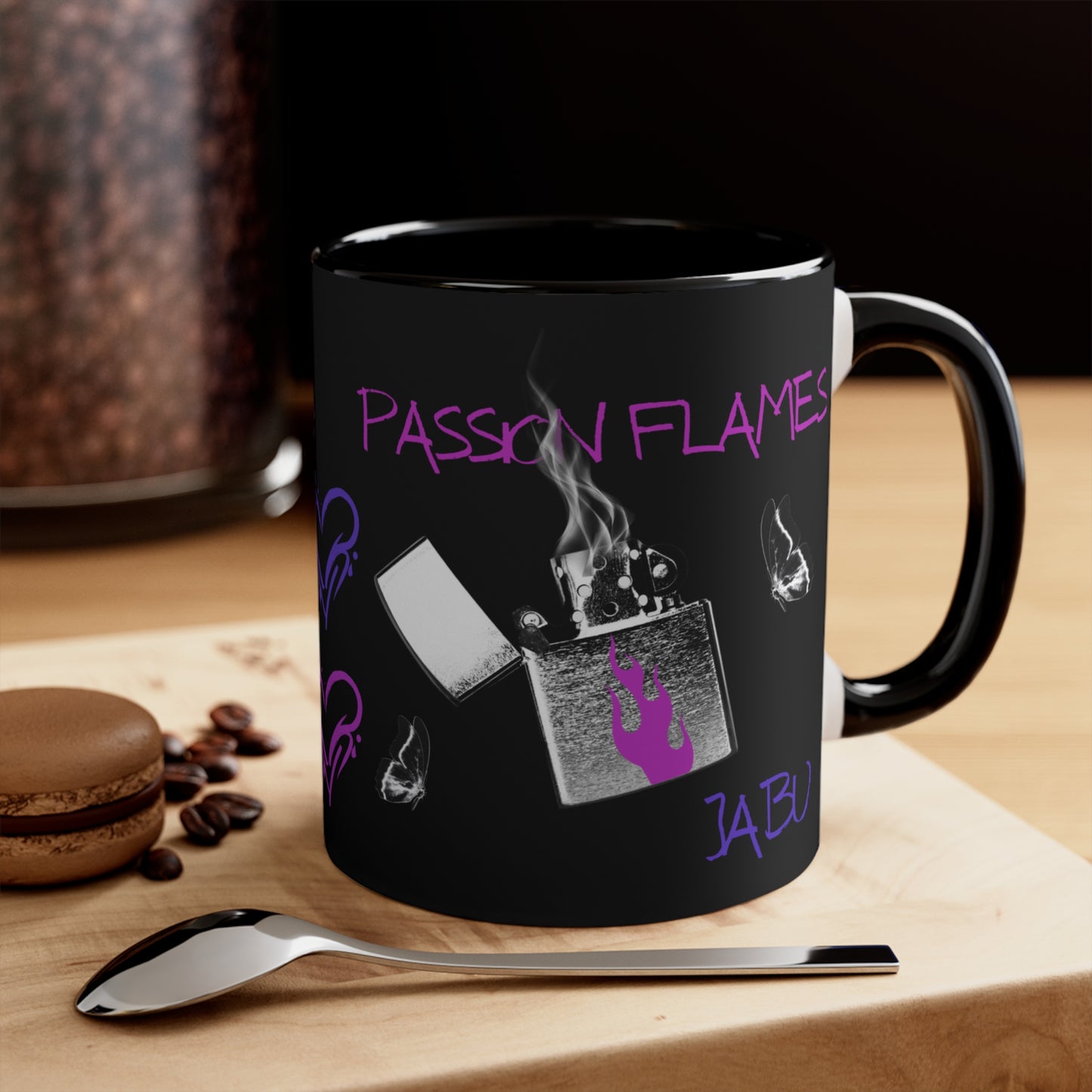 ✅ AU/NZ Colorful Accent Mug, Passion Flames Design, Vibrant Coffee Cup, Unique Gift for Coffee Lovers, Perfect for Birthdays or Anniversaries