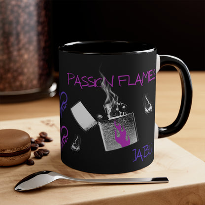 ✅ AU/NZ Colorful Accent Mug, Passion Flames Design, Vibrant Coffee Cup, Unique Gift for Coffee Lovers, Perfect for Birthdays or Anniversaries