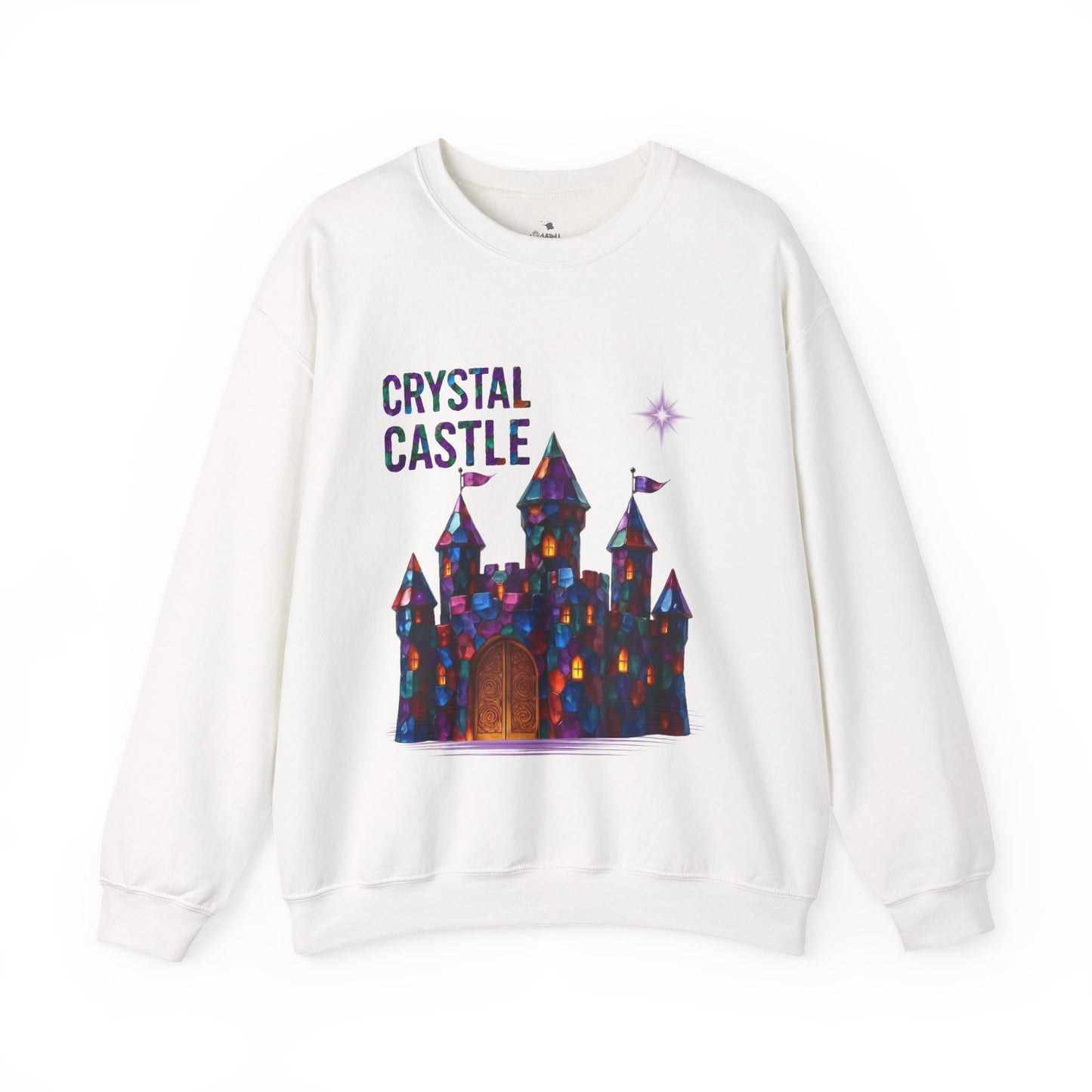 ✅ AU/NZ Magical Crystal Castle Crewneck Sweatshirt, Cozy Unisex Sweater, Crystal Themed Gift, Fun Layering Piece, Perfect for Fall & Winter