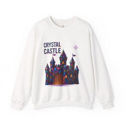 ✅ AU/NZ Magical Crystal Castle Crewneck Sweatshirt, Cozy Unisex Sweater, Crystal Themed Gift, Fun Layering Piece, Perfect for Fall & Winter