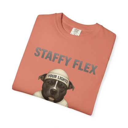 JABU GRIND - STAFFY: A Fun, Dog-Loving Gym Tee for NZ & AU Humans JABU© • JustAboutBeingU®