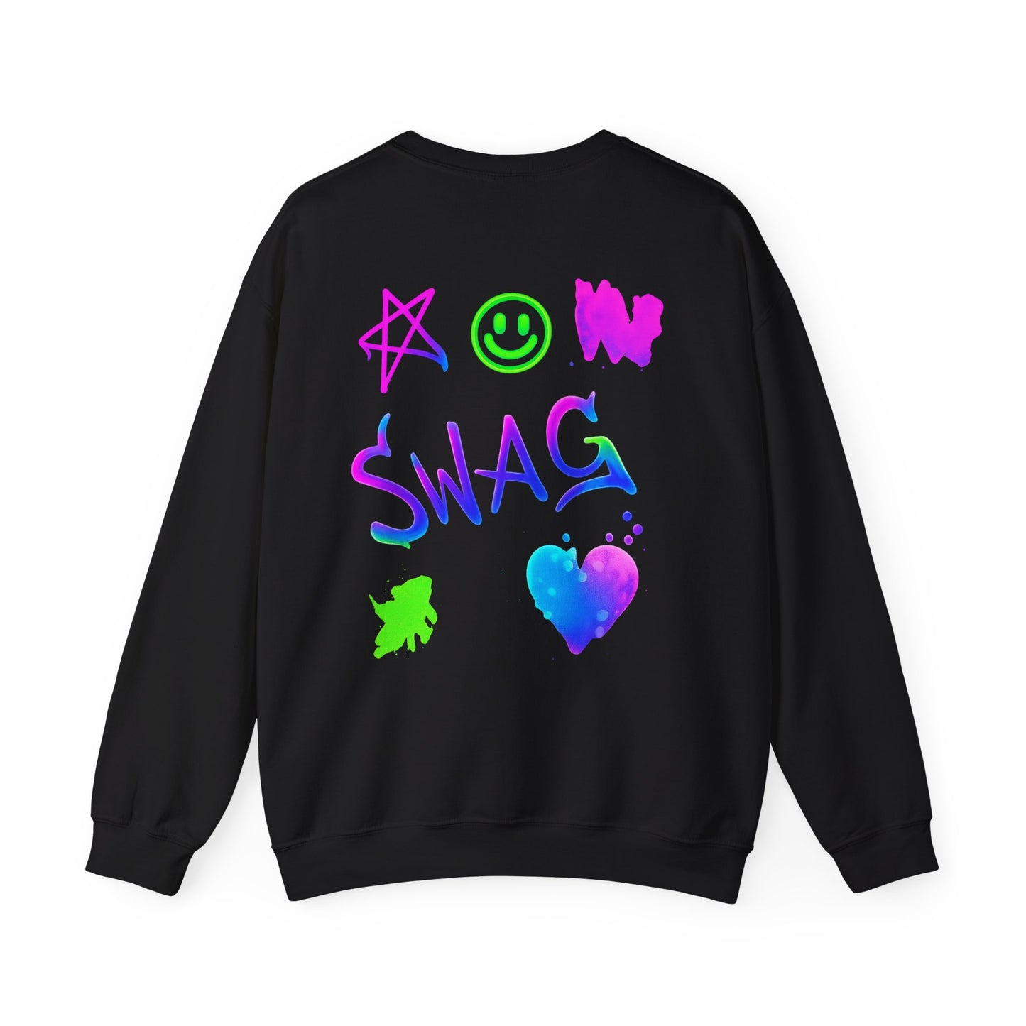 JABU Neon Swag: Electric Streetwear Sweatshirt with Vivid Neon Icons for NZ & AU Style Lovers JABU© • JustAboutBeingU®