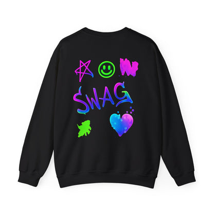 JABU Neon Swag: Electric Streetwear Sweatshirt with Vivid Neon Icons for NZ & AU Style Lovers JABU© • JustAboutBeingU®