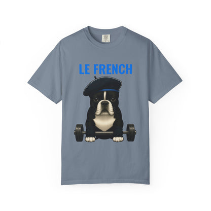 JABU GRIND – LE FRENCH: A Fun, Dog-Loving Gym Tee for NZ & AU Humans JABU© • JustAboutBeingU®